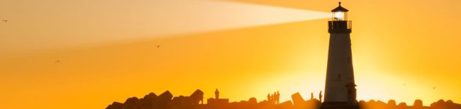 lighthouse with shining light