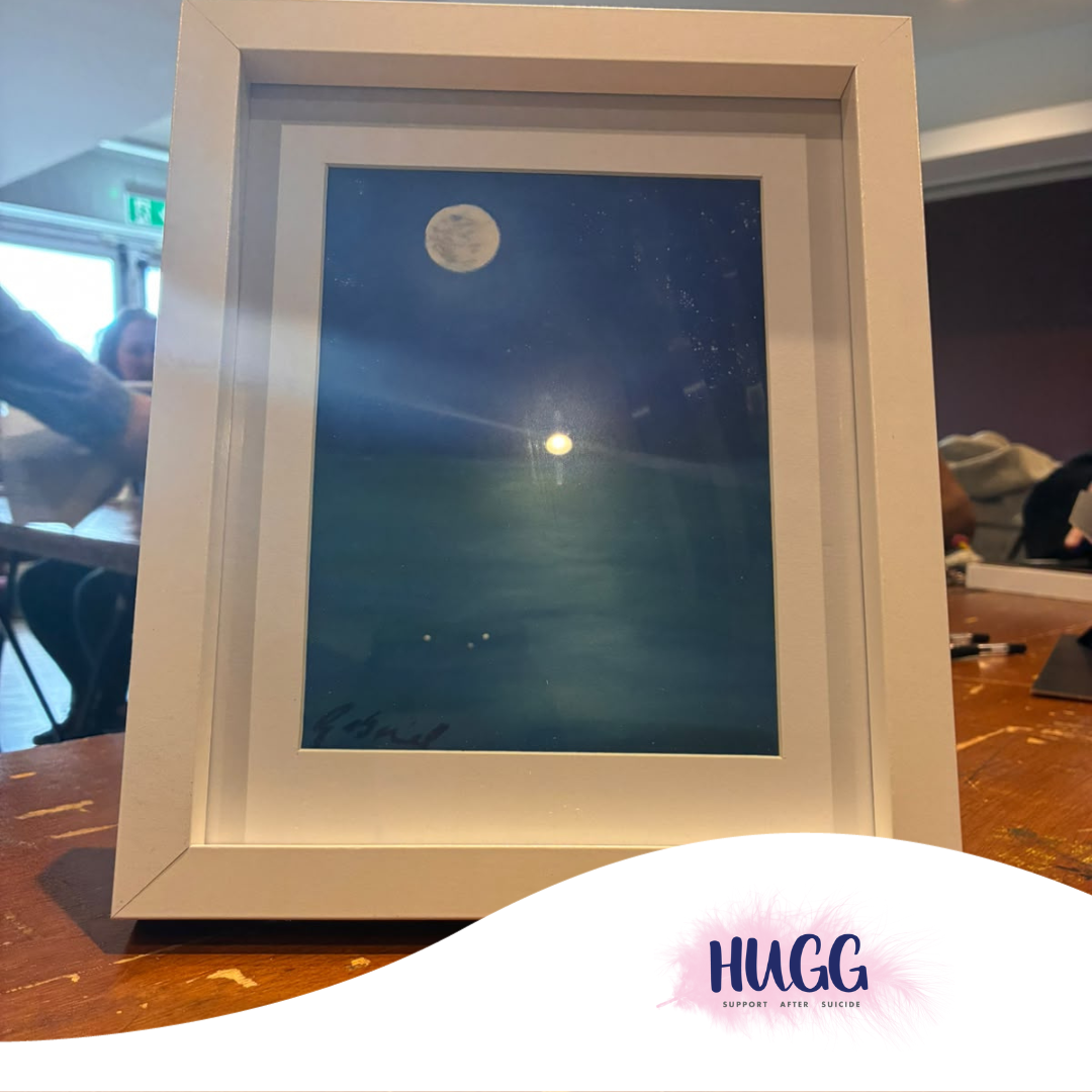 framed image of finished pastel piece