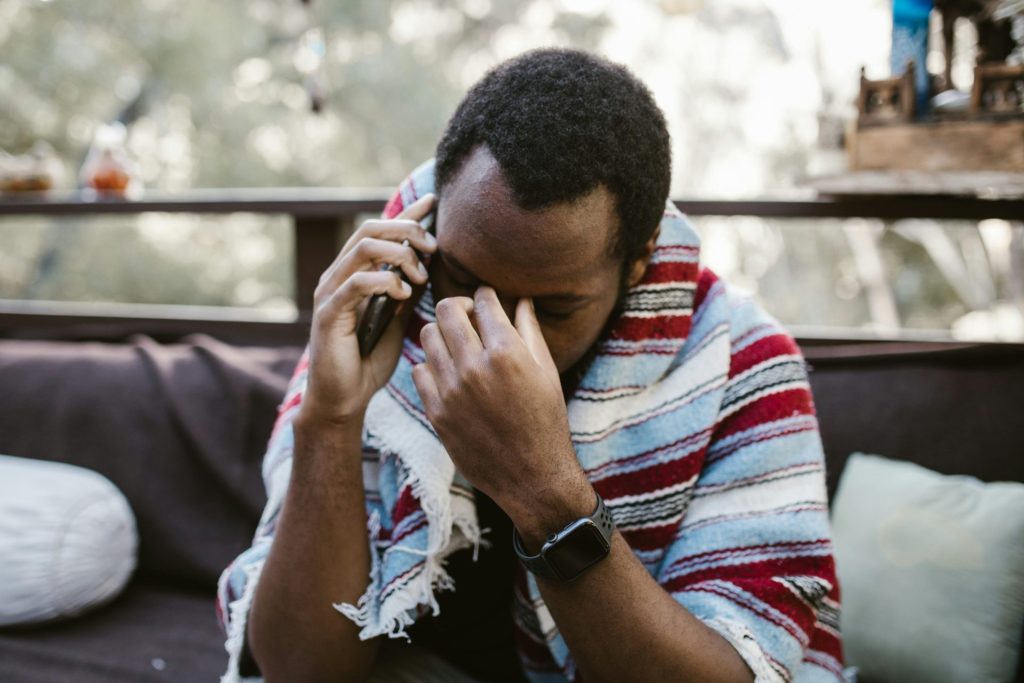 man talking on a phone