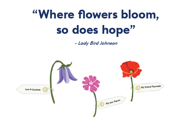 memory meadow graphic with quote