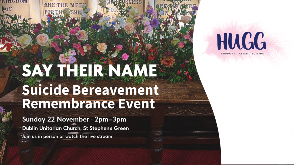 say their name event poster with flowers