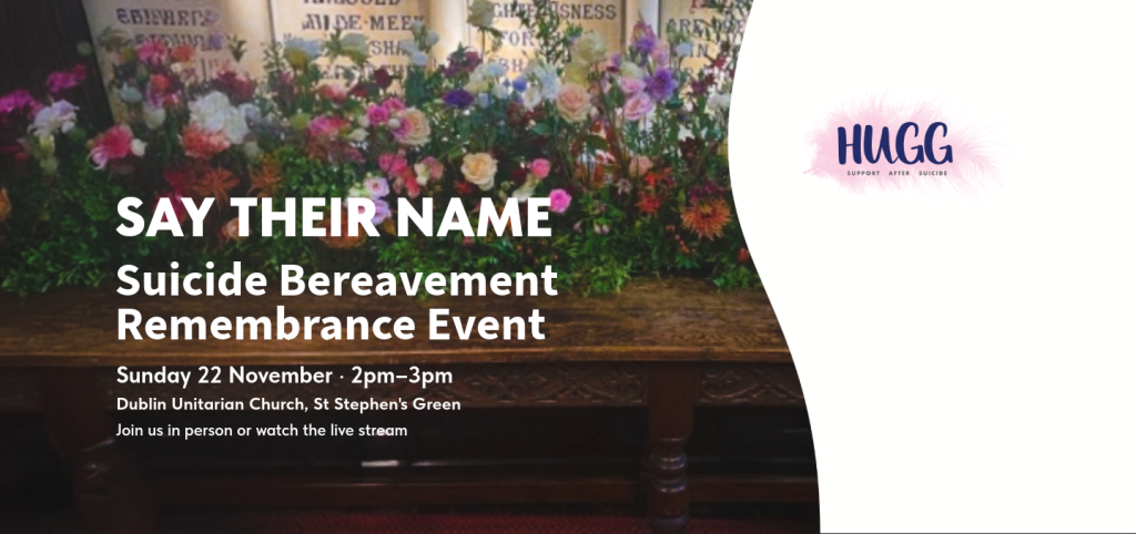 say their name event poster with flowers